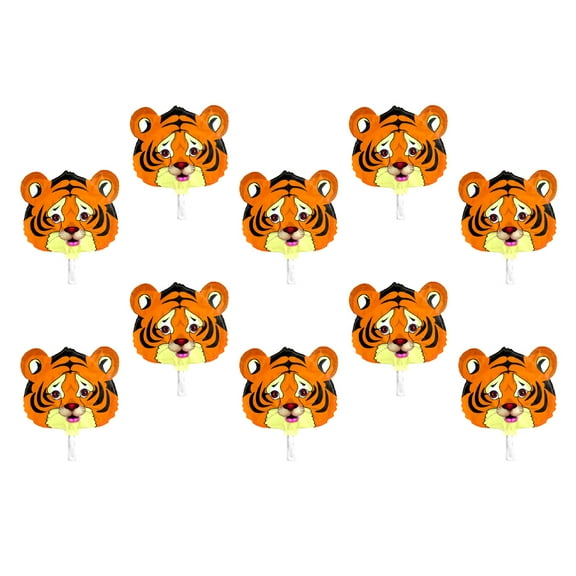 OUNONA Assorted Color Tiger Head Balloons for Decoration with Premium Material and Creative Design 10Pcs