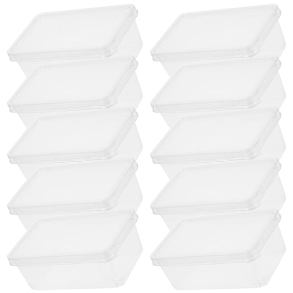 OUNONA Clear Cake Boxes for Home Portable Plastic Dessert Containers with Safety Lid 10pcs