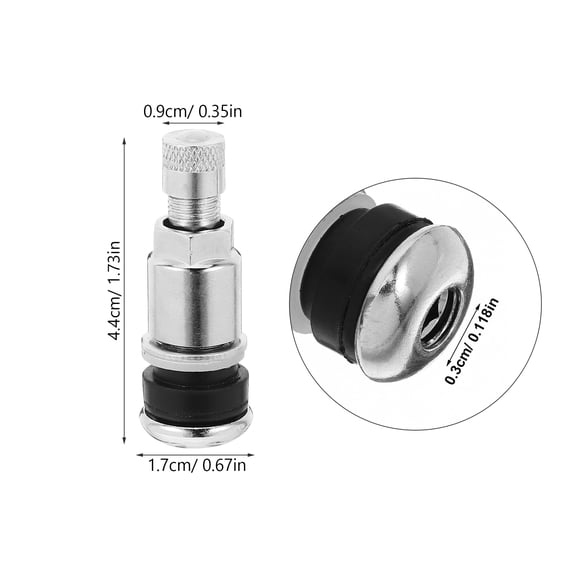 ifundom 10-Pack Metal Bolt-In Tire Valve Stems with Replacement Caps for Cars, Trucks, and SUVs Valve Accessories