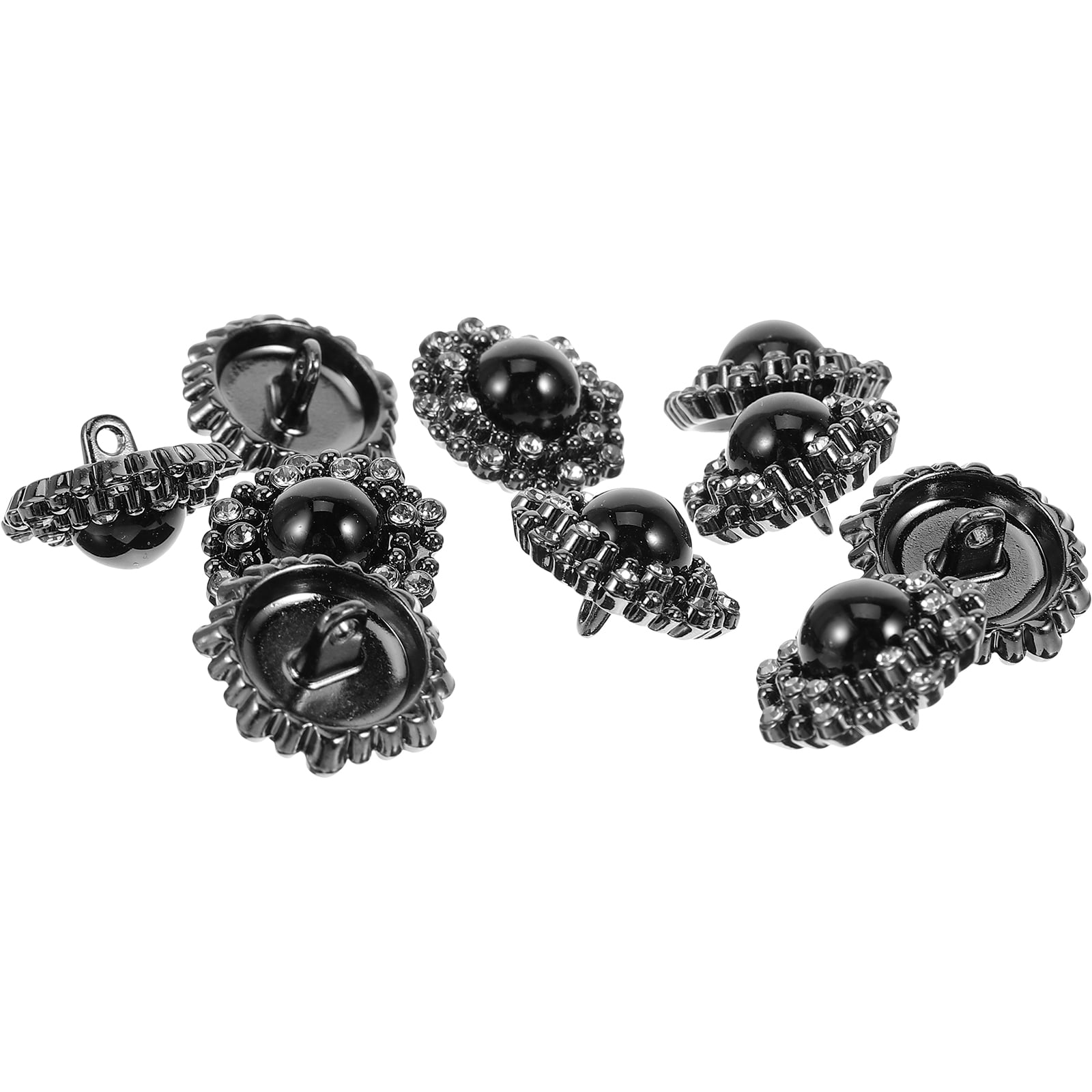 10 Pcs Diamond Buckle Shirt Decoration Round Button - Walmart.com