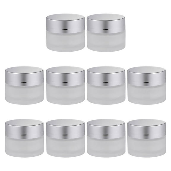 WRISTBIQUE 10-Pack Refillable Glass Cream Jars with Sealing Lids, High-End Makeup Containers for Skincare and Cosmetics