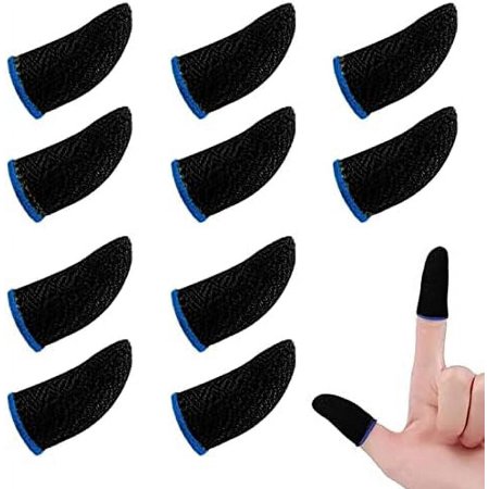 10 Pcs Touch Screen Finger Sleeve, PUBG Mobile Game Finger Sleeve, Breathable Ultra-thin Anti-Sweat Finger Set Sensitive Shooting and Aiming Buttons for Rules of Survival
