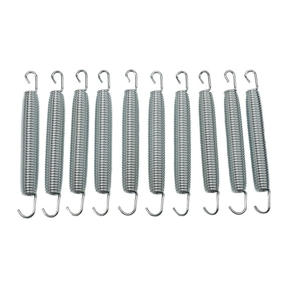 10 Pcs Trampoline Springs Heavy Duty Galvanized Steel Springs Replacement Kit Pull Spring Hook Waist Drum Bow Accessories Parts