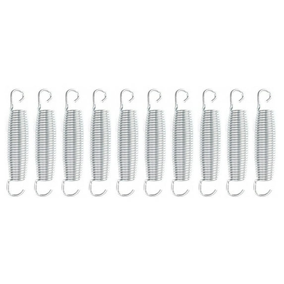 10 Pcs Trampoline Springs Heavy Duty Galvanized Steel Springs Replacement Kit Pull Spring Hook Waist Drum Bow Accessories Parts