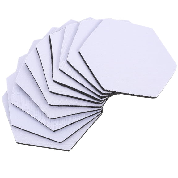 REOFLYUP White Rubber Sublimation Blanks 10-Pack, Absorbent Drink 3.93 x 3.54 x 0.08 Inches
