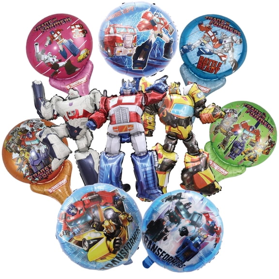 10 Pcs For Transformers Movie For Optimus Birthday Foil Balloons,For Prime Cartoon Balloon Birthday Party Decorations,Party Kit Supplies for Boy Girls Celebration
