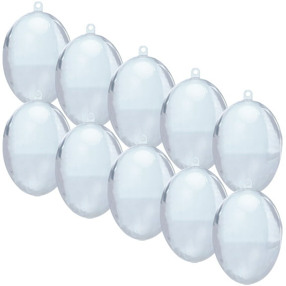 10 Pcs Transparent Ball Pendants Decor Clear Fillable Egg Shape Toy Eggs Decorative