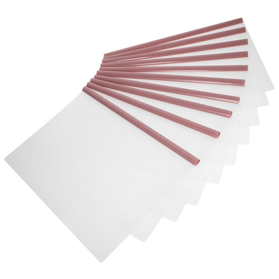 10 Pcs Transparent Drawbar Book Cover Clear Folder Rod Clamp Resume Folder Plastic 31.00X20.50X1.00CM