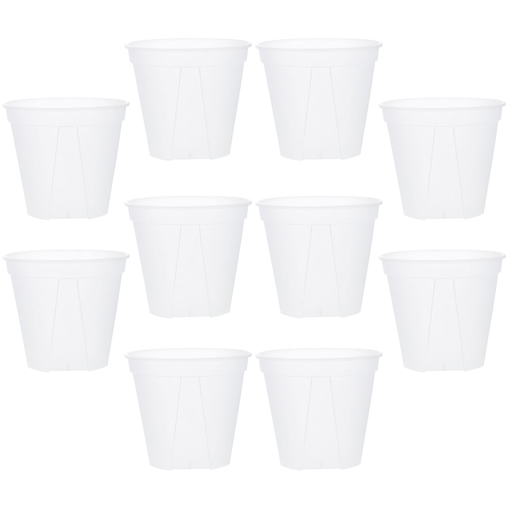 10 Pcs Transparent Flower Pot Clear Pots Cactus for Plants Indoor Rose Plastic Container Orchid