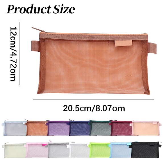 10 Pcs Transparent Mesh Pen Case, Mesh Pouch, Zipper Small Nylon Travel, Mini Zipper Pouch, Mesh Makeup Bag for Daily, Purse Organizer Insert, to Keep Small Ltems, Home Organizing