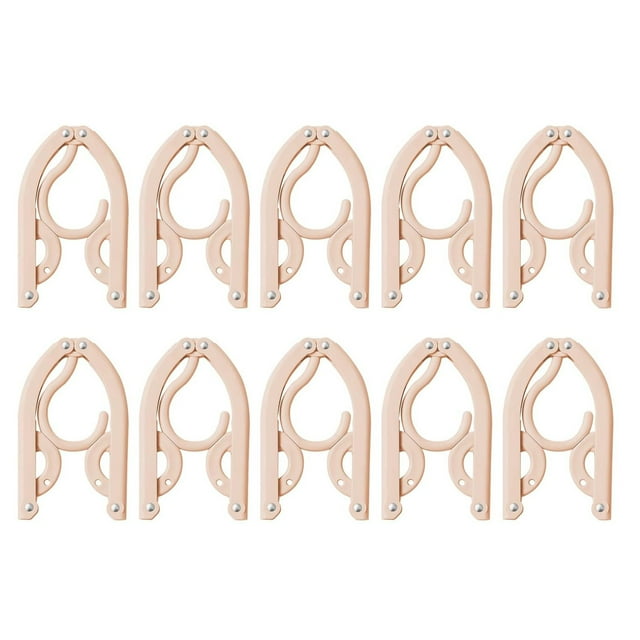 10 Pcs Travel Foldable Hangers 2024 Update Portable Plastic Hanger