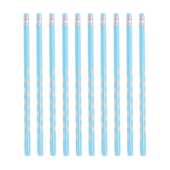 10 Pcs Triangular Grip Pencils,Wood Wedding Pencils,Personalized Engraved Pencils,Name Text Logo Customized Pencils,10 Pack Eraser for Drawing Sketching Office Supplies(Sky Blue)
