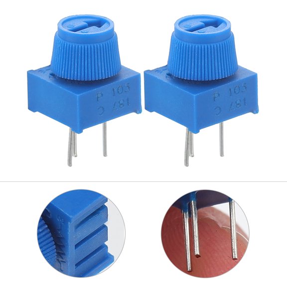 FOLOYORI Adjustable Resistors 3 Pin Dark Blue for Electronic Devices 10Pcs
