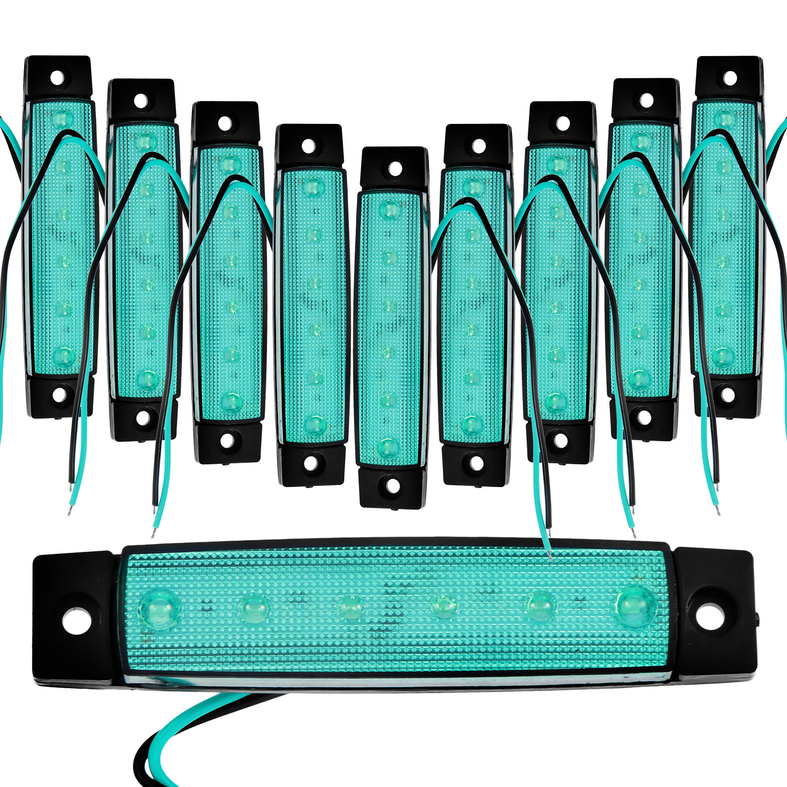 10 Pcs Truck Lights Trailer Side Tail Car LED Strip Abs