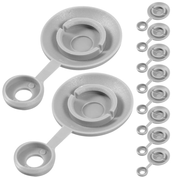DINHEAROM 10Pcs Dark Grey Screw Covers for Car Upholstery Panel Plastic Caps Protect from Rust