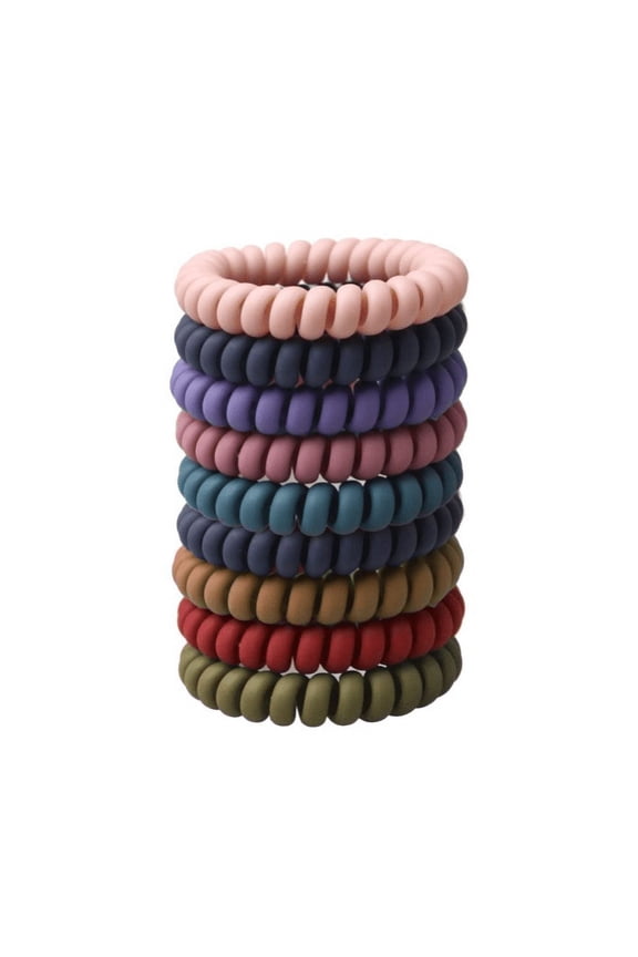 10 Pcs Twisted Hair Ties No Crease, Colorful Traceless Hair Ties, Elastic Coil Hair Ties, Waterproof Hair Coils, Hair Coils for Women Girls, Christmas Gifts,Multicolor