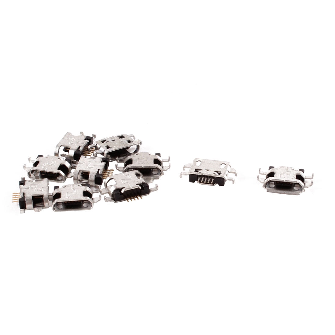 10 Pcs Type B Micro USB 5 Pin Female Mount Jack Connector Port Socket