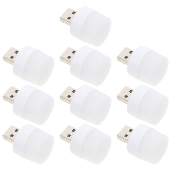 10 Pcs USB Night Light Portable Lamp Atmosphere Bulb Mini Laptop Keyboard Desk for Car LED Interior Lighting Travel