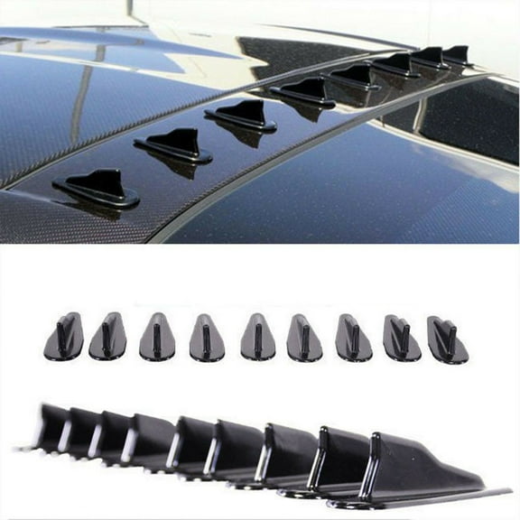 10 Pcs Universal PP EVO-Style SharkFins Spoiler Wing Kit Roof Weatherproof for Vortex Generator Replacement Auto Accessories