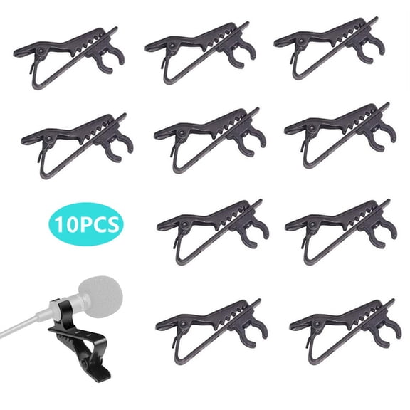 10 Pcs Universal Protable Lavalier Mic Clip Lapel Tie Microphone Clamp Holder