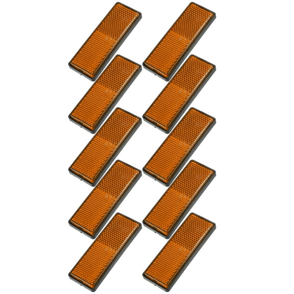 10 Pcs Universal Reflector 88x32mm for Motorcycle Bicycle Safety Spoke Reflective with Screw Orange