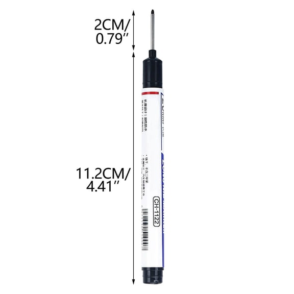 10 Pcs Upgrade Long Head Deep Hole Marker Pens, Quick-Dry Waterproof Long Nib Permanent Markers, Construction Marking Tool, Carpenter Ink Marker Pens Metal Marking Pen