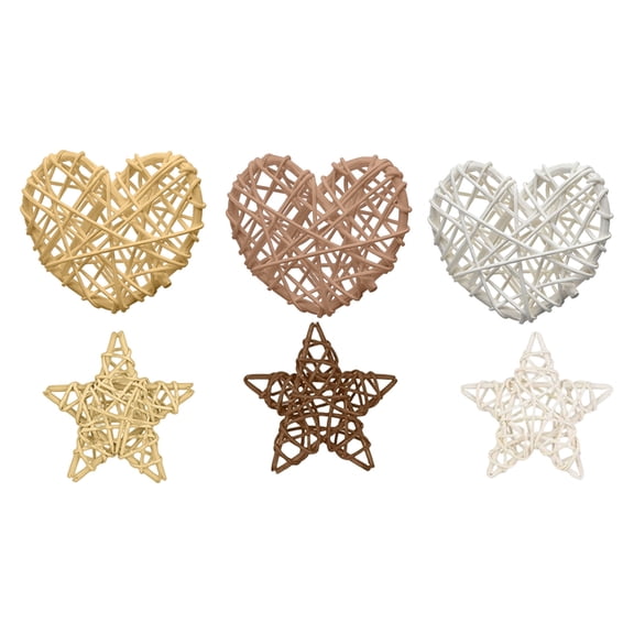 10 Pcs Valentine's Day Heart Trees for Table Ornaments Rattan Love Heart Decorative Rustic Table Centerpiece for Valentine Gift Romantic Home Wedding Tabletop Decor