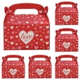 thumbnail image 1 of 10 Pcs Valentines Box,Valentine's Day Gift Treat Boxes,Cookie Boxes with Colorful Heart shaped Design for Party Favor,Classroom Exchange Prizes,Valentines Candy Boxes(Red), 1 of 5