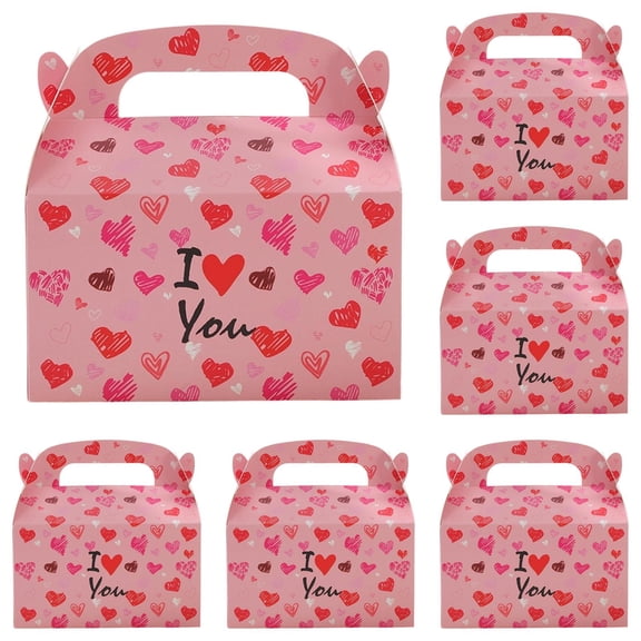 10 Pcs Valentines Box,Valentine's Day Gift Treat Boxes,Cookie Boxes with Colorful Heart shaped Design for Party Favor,Classroom Exchange Prizes,Valentines Candy Boxes(Pink)