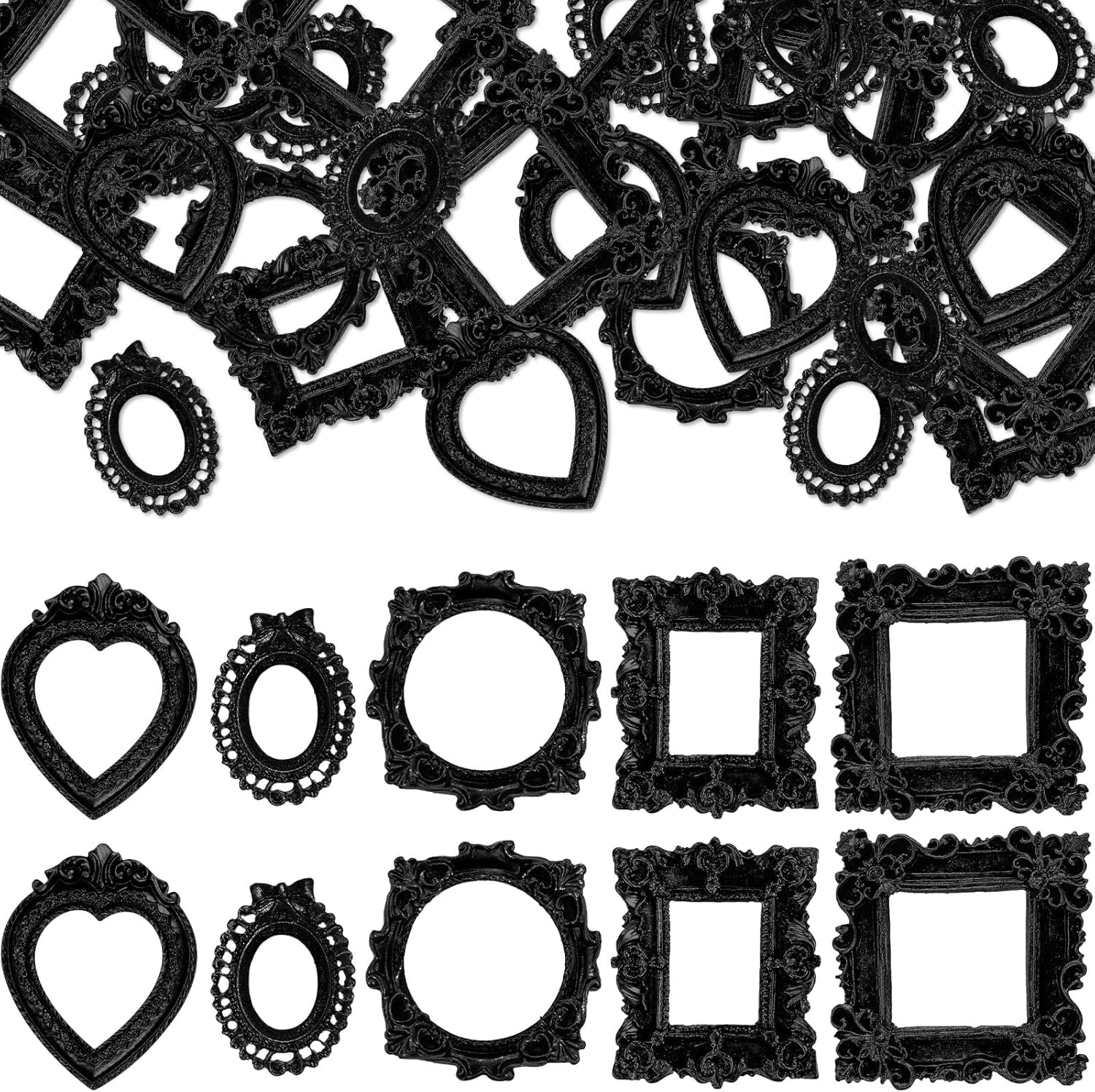 10 Pcs Vintage Mini Picture Frames Baroque Antique Small Resin Jewelry ...