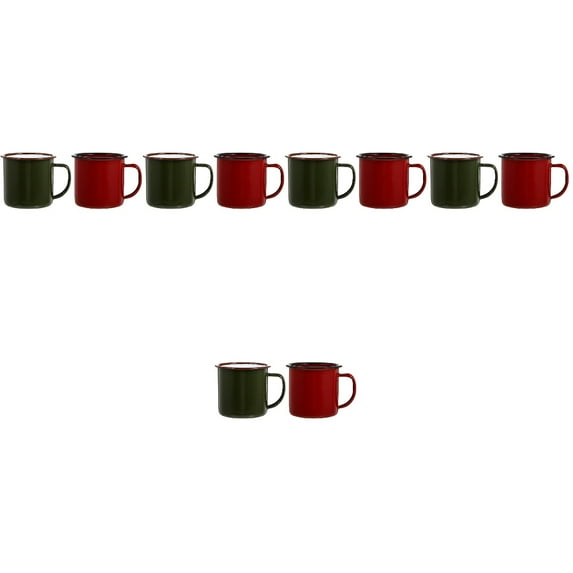 10 Pcs Vintage Shot Glass Coffee Gifts Mugs Tea Cups Beverage Holders Small Enamelware Office Retro Storage Lovers