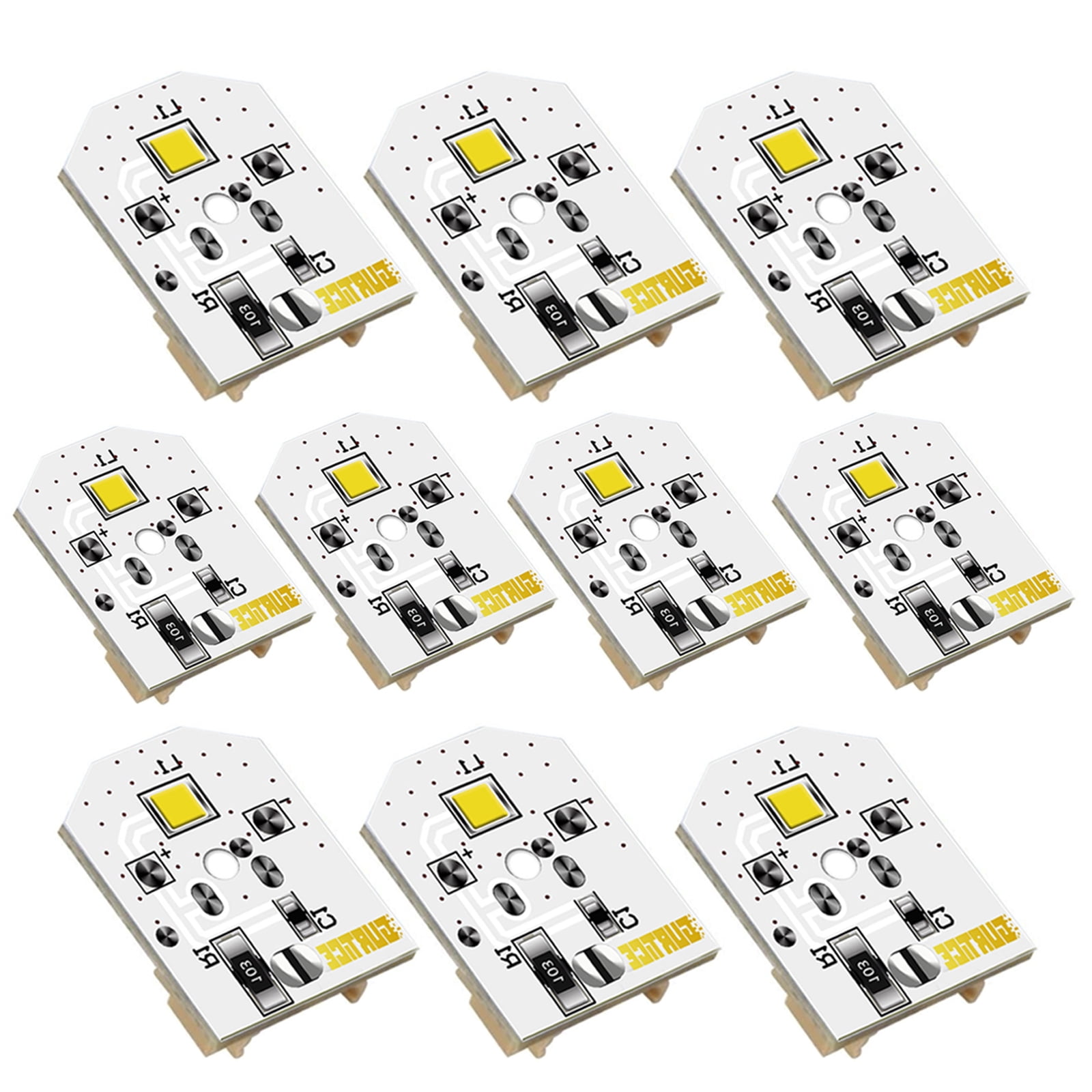 10 Pcs WR55X11132 WR55X25754 Refrigerator Light Replacement LED for GE Refrigerator WR55X30602 WR55X26486 PS4704284 3033142 EAP12172918 AP6261806 PS12172918 AP5646375, No-Include Plastic Cover