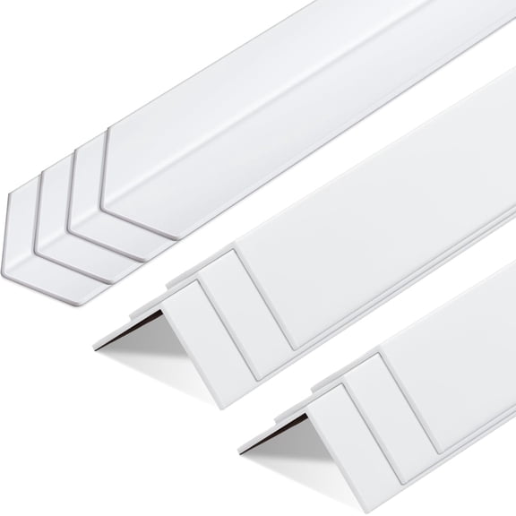 10 Pcs Wall Corner Protector Guards, Vinyl 1-1/8 x 48 Inches Trim Molding, Avoid Scratching Scuffs, Ease Install and Cleaning for Door Tables Countertop Furniture Cabinet Protection