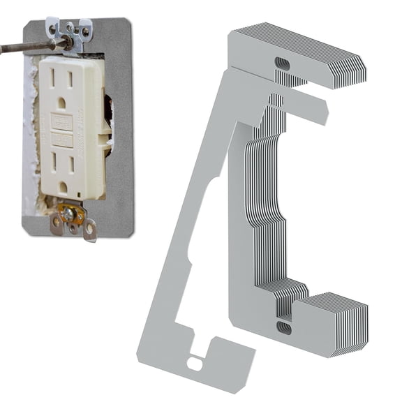 10 Pcs Wall Plate Spacer Metal Outlet Spacers Flush Fit Device Leveling Plates Repair And Loose Electrical Outlet Fix for Use With Walls Electrical Outlet, Electrical Box, Switch, Single-Gang