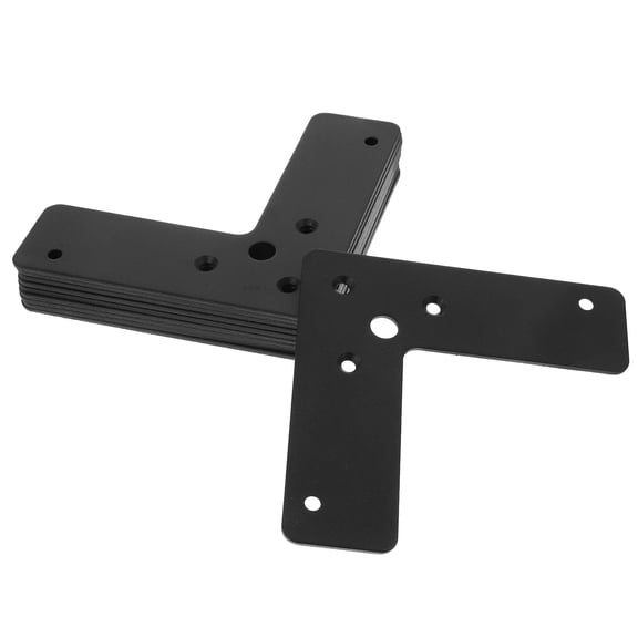 10 Pcs Corner Connector Table Top Decor Pole Bracket Flat Conch Wall-mounted Tools Black