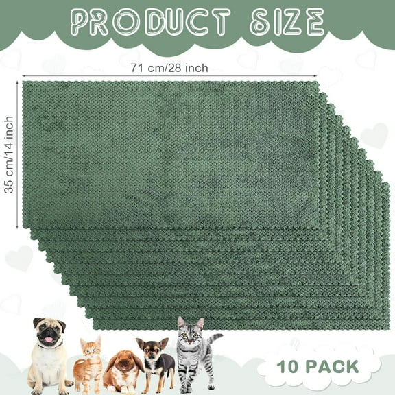 10 Pcs Washable Pet Blanket for Guinea Pigs Rabbits Hamsters - Waterproof & Soft Bedding Mat