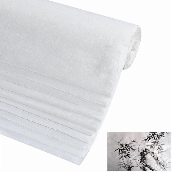 10 Pcs Washi Paper Rice Paper 56.7x15 inch Natural Decoupage Tissue Paper Natural Fiber Rice Paper for Writing Painting Decorative Paper Card Making Paper DIY Craft White White 1set
