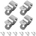 thumbnail image 1 of 10 Pcs Water Pipe Clamp Set (diameter 14mm Clamps Two Hole Strap Support Metal Stainless Steel, 1 of 6