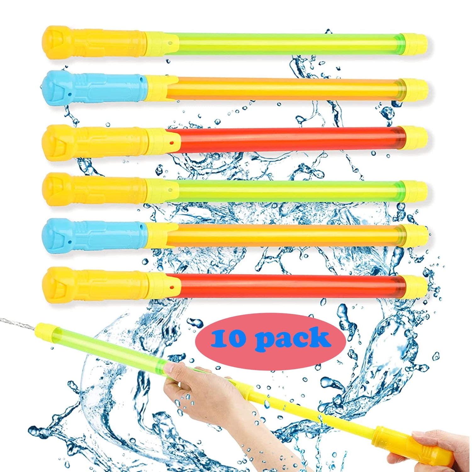 10 Pcs Water Pump Gun Blaster Toys for Kids, Water Squirter Shooters for Summer Pool Party, Backyard, Beach Water Toys