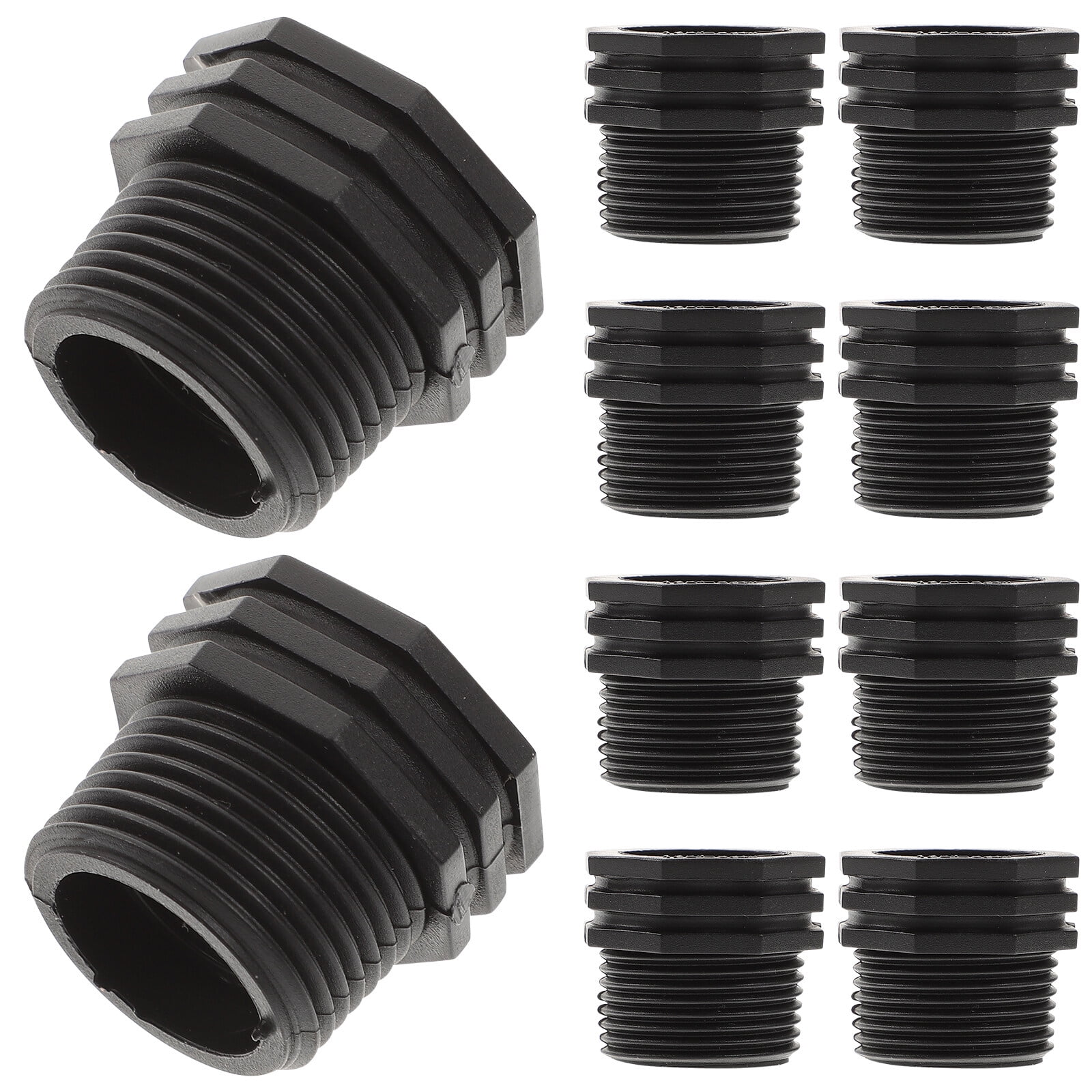 10 Pcs Water Tank Connector Threaded Bulkhead Fitting for Aquariums