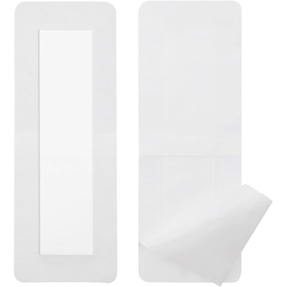 10 Pcs Waterproof C-Section Adhesive Island Dressing Long | 4x12 Inch Tummy Tuck Incision Long Post Surgery Bordered Gauze Bandage + Absorbent Dressing Pad Sterile Large Wound Recovery