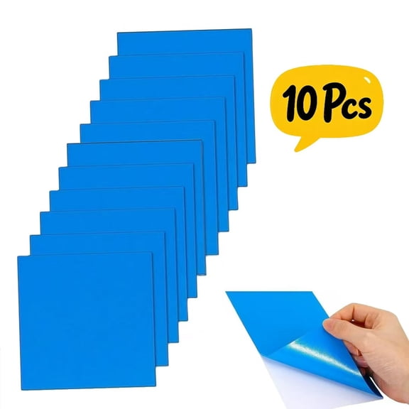10 Pcs Waterproof Extra Large Vinyl Repair Patches, Self-Adhesive Vinyl Patch Kit, Self-Adhesive Pool Liner Repair Kit for Inflatable Swimming Pools, Pool Floats, Bounce Houses(Blue,Square 2.76")