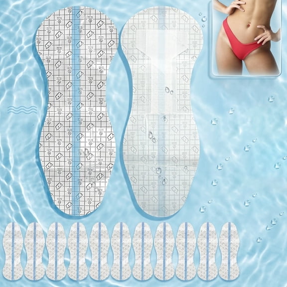 10 Pcs Waterproof Swimming Pads,Tutuviw Clear Hygienic Pantiliners for Women,Waterproof Private Patches,Portable Hygienic Feminine Care Liners for Swimming and Daily Use for Ladies and Girls
