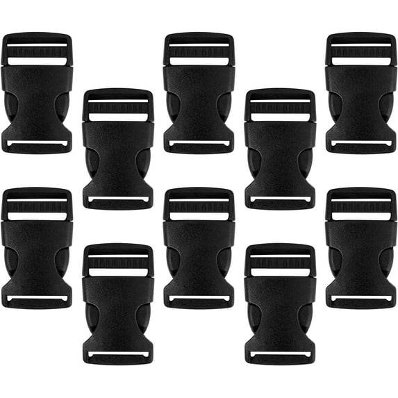 10 Pcs Webbing Buckle 25mm POM Backpack Buckle Attachment Strap Clip Black Adjustable Plastic Buckle Quick Release Buckle Safety Strap Buckle for Seat Belt Tent Closure Fastening