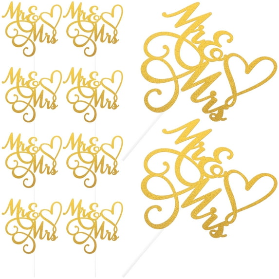 10 Pcs Wedding Cake Decoration Cupcake Topper Party Supplies Hat Bridal Shower Bride