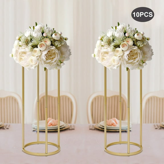 10 Pcs Wedding Table Flower Centerpiece Decoration Tall Tabletop Metal Flowers Floor Stand Living Room