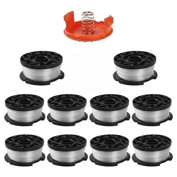 10 Pcs Weed Eater String 0.065" 30ft Automatic Feed Trimmer Line AF-100 Replacement Spool Fit Compatible with Black+Decker