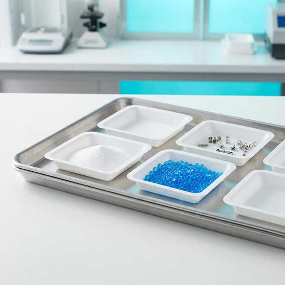 10 Pcs Weighing Boats and Plates, Metal and Plastic Containers for Laboratory Use, and Lightweight