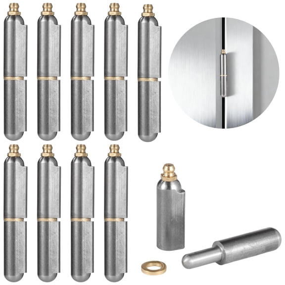 10 Pcs Weld-On Hinges, 3-1/2 in Weldable Pivot Hinge with Grease Fitting for Metal Gates, BBQ Smokers, Doors, Trailers, Toolboxes, Welding Projects