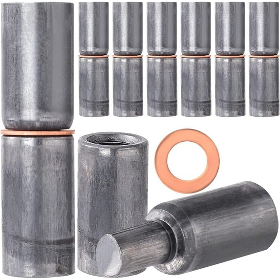 10 Pcs Weldable Barrel Hinges 2-1/2" Long 3/8" Diameter Heavy Duty Carbon Steel Barrel Hinges Weld On Detachable Gate Door Hinge for Metal Swing Door, Trailer Ramp, Glass Door Hinge Pin OD 1/4"